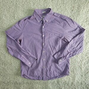 J Crew Mens Button Down Shirt Medium Tailored Fit Gingham Long Sleeve Casual